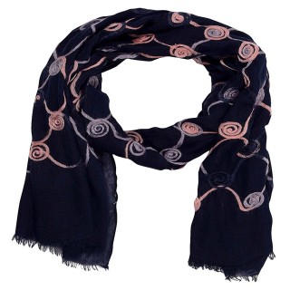 Cotton Chain Work Stole - Navy Blue